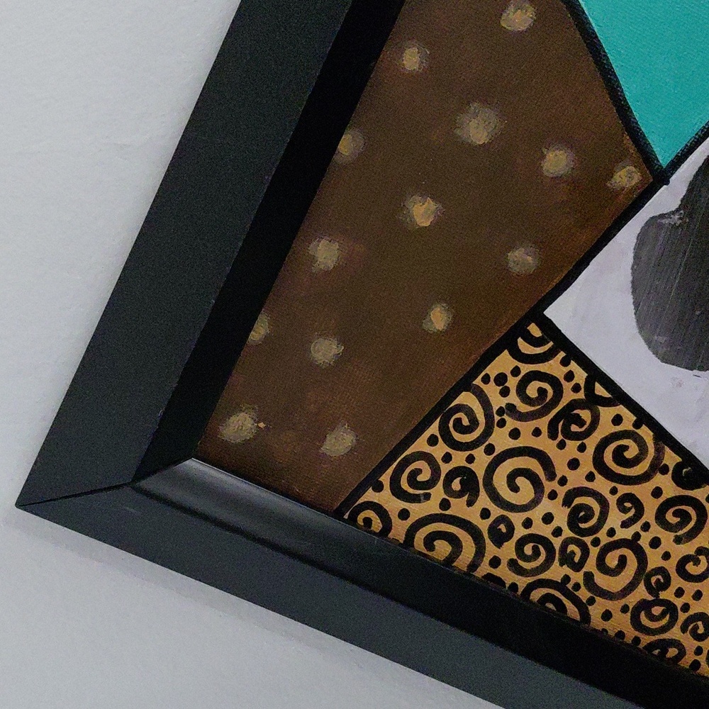 Abstract Geometric Art in Black Frame - Picture 7 of 7